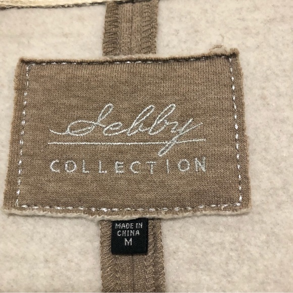 Sebby Collection Taupe Heathered/Nutmeg Colored Hooded Jacket - Size Medium - Picture 8 of 9